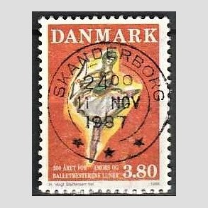 FRIM�RKER DANMARK | 1986 - AFA 873 - Balletten Amors luner - 3,80 Kr. flerfarvet - Pragt Stemplet Skanderborg
