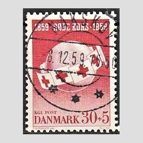 FRIMRKER DANMARK | 1959 - AFA 378 - Rde Kors - 30 + 5 re rd - Pragt Stemplet