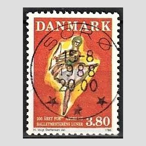 FRIM�RKER DANMARK | 1986 - AFA 873 - Balletten Amors luner - 3,80 Kr. flerfarvet - Pragt Stemplet Sor�