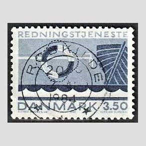 FRIM�RKER DANMARK | 1983 - AFA 784 - Redningstjenester - 3,50 Kr. bl� - Pragt Stemplet Roskilde