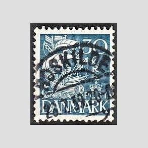 FRIM�RKER DANMARK | 1934 - AFA 215 - Karavel 30 �re bl� Type I - Lux Stemplet