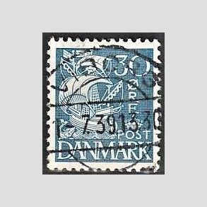 FRIM�RKER DANMARK | 1934 - AFA 215 - Karavel 30 �re bl� Type I - Lux Stemplet Viborg