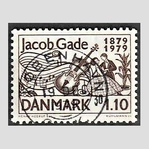 FRIM�RKER DANMARK | 1979 - AFA 692 - Jacab Gade komponist - 1,10 Kr. brun - Pragt Stemplet