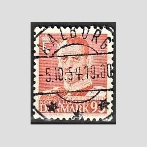 FRIMRKER DANMARK | 1952-53 - AFA 343 - Fr. IX 95 re orangerd - Lux Stemplet 