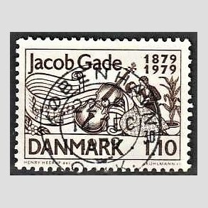 FRIM�RKER DANMARK | 1979 - AFA 692 - Jacab Gade komponist - 1,10 Kr. brun - Pragt Stemplet K�benhavn