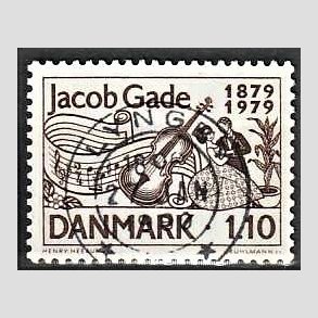 FRIM�RKER DANMARK | 1979 - AFA 692 - Jacab Gade komponist - 1,10 Kr. brun - Pragt Stemplet