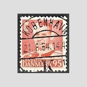 FRIMRKER DANMARK | 1952-53 - AFA 343 - Fr. IX 95 re orangerd - Lux Stemplet 