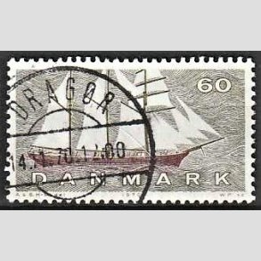 FRIM�RKER DANMARK | 1970 - AFA 505 - Dansk Skibsfart - 60 �re gr�oliv/r�dbrun - Pragt Stemplet Drag�r