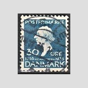 FRIM�RKER DANMARK | 1935 - AFA 228 - H. C. Andersen 30 �re bl� - Lux Stemplet 