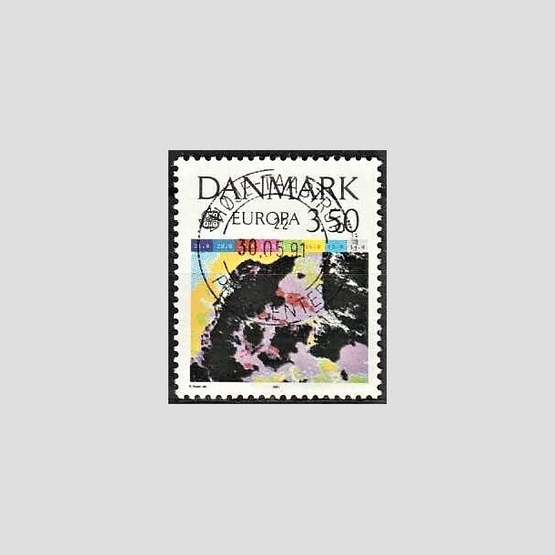 FRIMRKER DANMARK | 1991 - AFA 989 - Europamrker rumflyvning - 3,50 Kr. flerfarvet - Pragt Stemplet