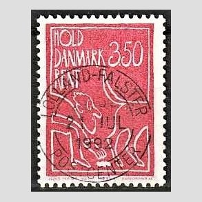 FRIM�RKER DANMARK | 1991 - AFA 1003 - Hold Danmark rent - 3,50 Kr. r�d - Pragt Stemplet