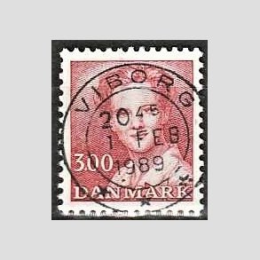 FRIMRKER DANMARK | 1988 - AFA 895 - Dronning Margrethe - 3,00 Kr. rd - Pragt Stemplet Viborg