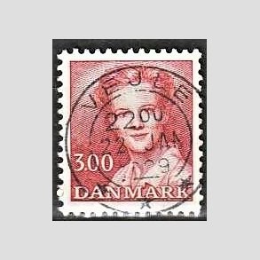 FRIMRKER DANMARK | 1988 - AFA 895 - Dronning Margrethe - 3,00 Kr. rd - Pragt Stemplet