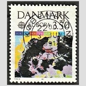 FRIM�RKER DANMARK | 1991 - AFA 989 - Europam�rker rumflyvning - 3,50 Kr. flerfarvet - Pragt Stemplet