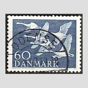 FRIM�RKER DANMARK | 1956 - AFA 368 - Nordens svaner - 60 �re bl� - Lux Stemplet