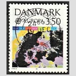 FRIM�RKER DANMARK | 1991 - AFA 989 - Europam�rker rumflyvning - 3,50 Kr. flerfarvet - Pragt Stemplet