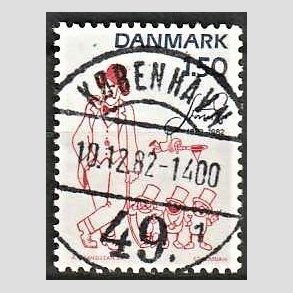 FRIM�RKER DANMARK | 1982 - AFA 761 - Storm P. - 1,50 Kr. r�d/bl� - Pragt Stemplet