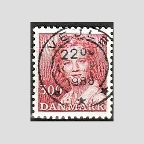 FRIMRKER DANMARK | 1988 - AFA 895 - Dronning Margrethe - 3,00 Kr. rd - Pragt Stemplet