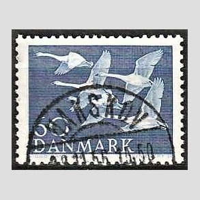 FRIM�RKER DANMARK | 1956 - AFA 368 - Nordens svaner - 60 �re bl� - Lux Stemplet Nakskov