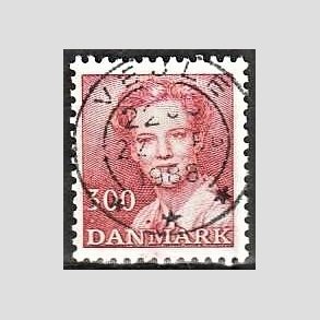 FRIMRKER DANMARK | 1988 - AFA 895 - Dronning Margrethe - 3,00 Kr. rd - Pragt Stemplet