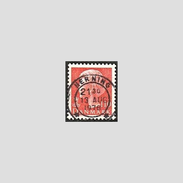 FRIMRKER DANMARK | 1978 - AFA 653 - Dronning Margrethe - 110 re orange - Pragt Stemplet Herning