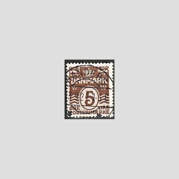 FRIMRKER DANMARK | 1921-22 - AFA 122 - Blgelinie 5 re brun - Lux Stemplet