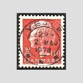 FRIMRKER DANMARK | 1978 - AFA 653 - Dronning Margrethe - 110 re orange - Pragt Stemplet Vejle