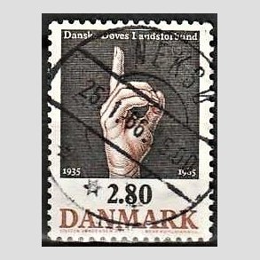 FRIM�RKER DANMARK | 1985 - AFA 844 - D�ves Landsforbund 50 �r - 2,80 Kr. flerfarvet - Pragt Stemplet