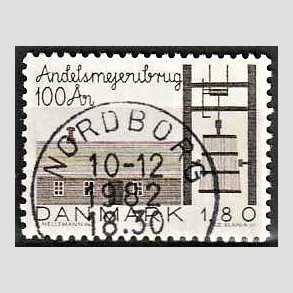 FRIM�RKER DANMARK | 1982 - AFA 754 - Andelsmejeribruget 100 �r - 1,80 Kr. brun - Pragt Stemplet Nordborg