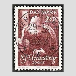 FRIM�RKER DANMARK | 1983 - AFA 787 - N.F.S Grundtvigs - 2,50 Kr. r�d - Pragt Stemplet Hedehusene