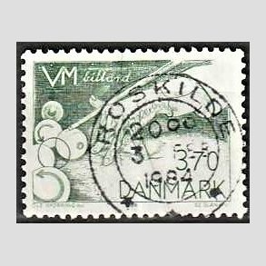 FRIM�RKER DANMARK | 1984 - AFA 797 - WM i billard - 3,70 Kr. gr�n - Pragt Stemplet