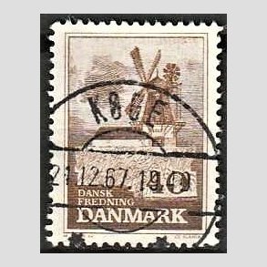 FRIM�RKER DANMARK | 1965 - AFA 440 - Fredning - 40 �re brun - Pragt Stemplet