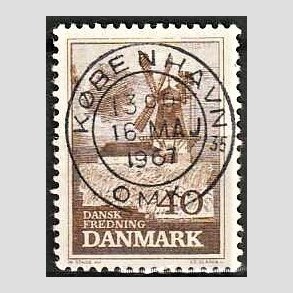 FRIM�RKER DANMARK | 1965 - AFA 440 - Fredning - 40 �re brun - Pragt Stemplet