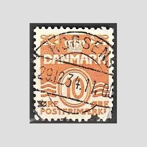 FRIM�RKER DANMARK | 1933 - AFA 202 - B�lgelinie 10 �re orange type IA - Lux Stemplet Horsens