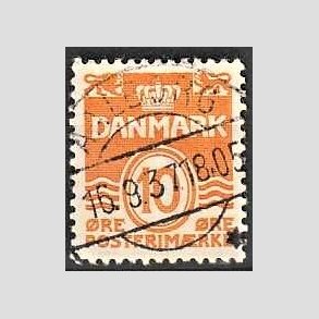 FRIM�RKER DANMARK | 1933 - AFA 202 - B�lgelinie 10 �re orange type IA - Lux Stemplet