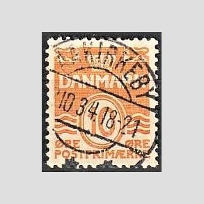 FRIM�RKER DANMARK | 1933 - AFA 202 - B�lgelinie 10 �re orange type IA - Lux Stemplet