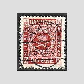 FRIM�RKER DANMARK | 1926 - AFA 155 - Frim�rkets 75 �rs jubil�um 20 �re r�d - Lux Stemplet