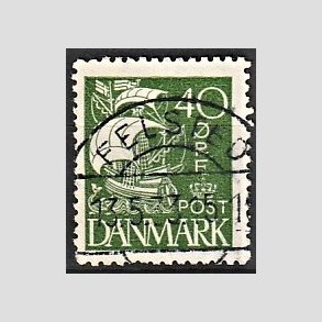 FRIM�RKER DANMARK | 1927 - AFA 174 - Karavel 40 �re gr�n - Lux Stemplet 