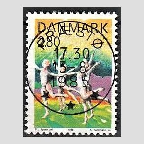 FRIM�RKER DANMARK | 1985 - AFA 836 - Sport - 2,80 Kr. flerfarvet - Pragt Stemplet