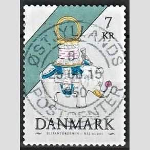 FRIM�RKER DANMARK | 2015 - AFA 1812 - Danske ordener - 7,00 Kr. flerfarvet - Pragt Stemplet