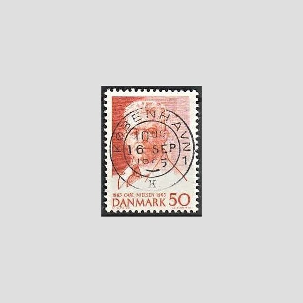 FRIMRKER DANMARK | 1965 - AFA 435 - Komponist Carl Nielsen - 30 re orangerd - Pragt Stemplet