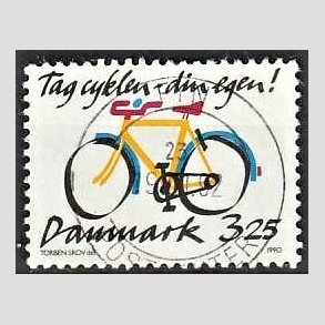 FRIMRKER DANMARK | 1990 - AFA 980 - Cykeltyveri - 3,25 Kr. flerfarvet - Pragt Stemplet