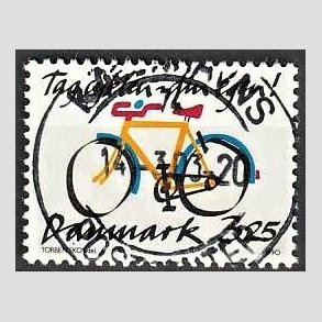 FRIMRKER DANMARK | 1990 - AFA 980 - Cykeltyveri - 3,25 Kr. flerfarvet - Pragt Stemplet