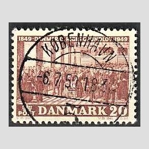 FRIM�RKER DANMARK | 1949 - AFA 315 - Grundloven 100 �r - 20 �re r�dbrun - Lux Stemplet