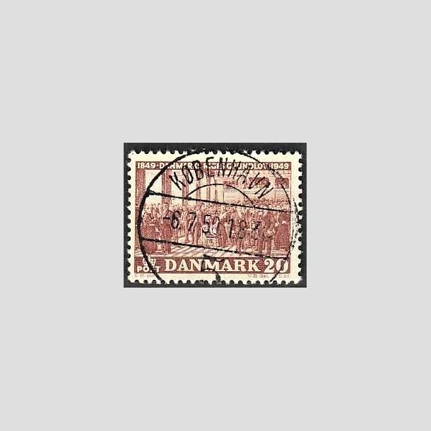 FRIMRKER DANMARK | 1949 - AFA 315 - Grundloven 100 r - 20 re rdbrun - Lux Stemplet