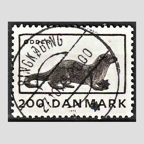 FRIM�RKER DANMARK | 1975 - AFA 604 - Truede dyr - 200 �re brun - Pragt Stemplet Ringk�bing