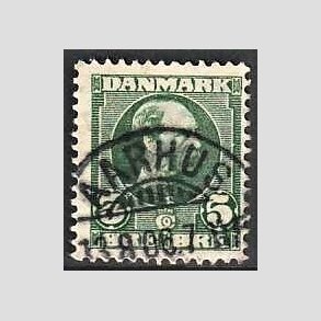 FRIMRKER DANMARK | 1905-06 - AFA 52 - Chr. IX 5 re grn - Lux Stemplet