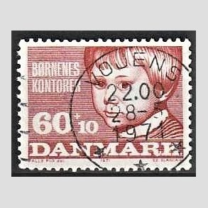 FRIMRKER DANMARK | 1971 - AFA 512 - Brnenes kontor - 60 + 10 re brunrd - Pragt Stemplet