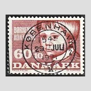 FRIMRKER DANMARK | 1971 - AFA 512 - Brnenes kontor - 60 + 10 re brunrd - Pragt Stemplet