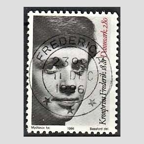 FRIM�RKER DANMARK | 1986 - AFA 858 - Kronprins Frederik 18 �r - 2,80 Kr. sort/r�d - Pragt Stemplet